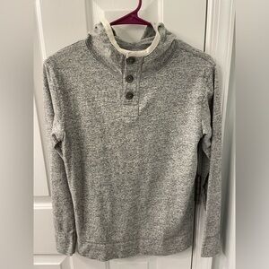 Crew cuts gray button up sweater hoodie